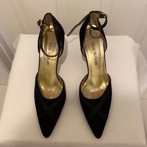 Vintage Issac Mizrahi black Velvet Ankle Strap